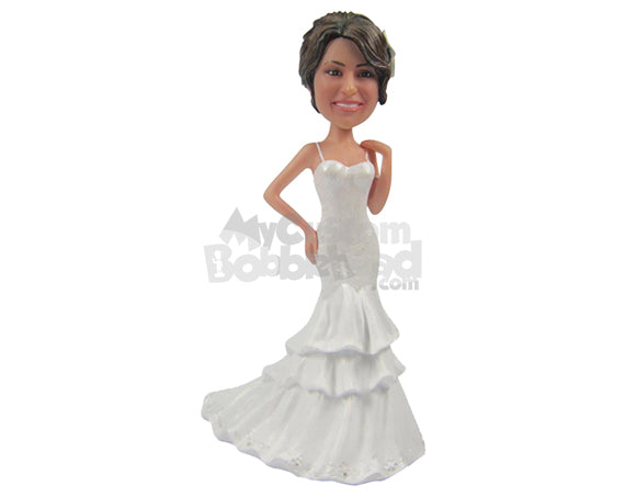 Custom Bobblehead Pretty Bride Wearing Smashing Wedding Gown - Wedding & Couples Brides Personalized Bobblehead & Cake Topper Custom Bobblehead Pretty Bride Wearing Smashing Wedding Gown - Wedding & Couples Brides Personalized Bobblehead & Cake Topper